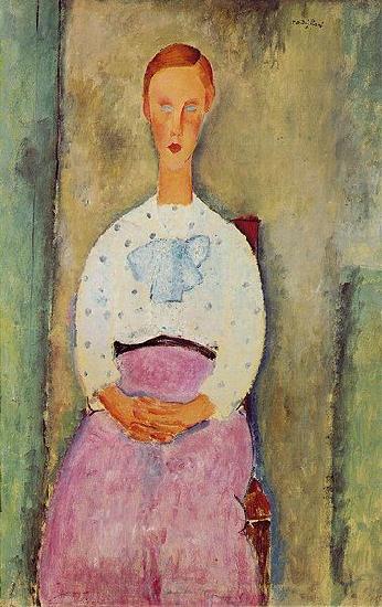Amedeo Modigliani Jeune fille au corsage a pois oil painting image